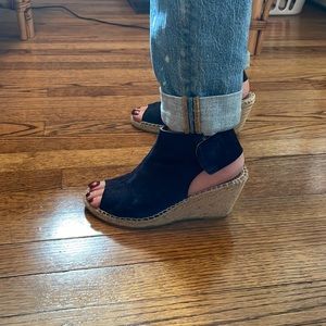 275 Central blue suede wedgie espadrille  sandal